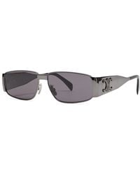 Celine - Triomphe Rectangle-Frame Sunglasses - Lyst