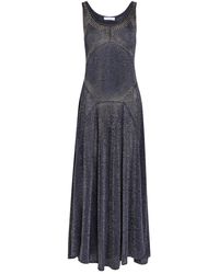 Rabanne - Embellished Metallic-Knit Midi Dress - Lyst