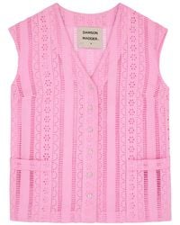 Damson Madder - Alys Broderie Anglaise Cotton Waistcoat - Lyst
