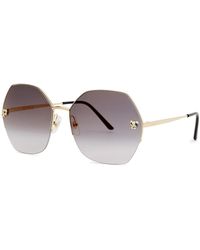 Cartier - Panthère De -Tone Oversized, Sunglasses, Acetate - Lyst