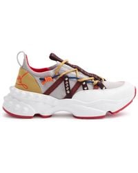 Christian Louboutin - Trailnrun Panelled Knitted Sneakers - Lyst