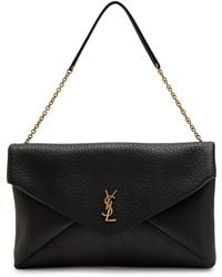 Saint Laurent - Envelope Grained Leather Pouch - Lyst