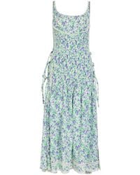 Rabanne - Floral-Print Silk-Chiffon Midi Dress - Lyst