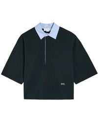 Stella McCartney - Contrasting-Collar Piqué Cotton Polo Shirt - Lyst