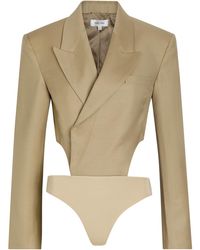 Ronny Kobo - Florina Blazer-Effect Wool-Blend Bodysuit - Lyst