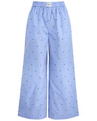 ROTATE SUNDAY - Striped Logo Cotton Trousers - Lyst