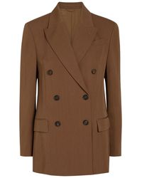 Brunello Cucinelli - Double-Breasted Wool-Blend Blazer - Lyst