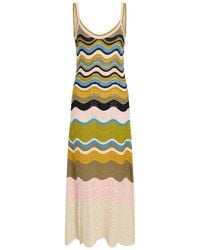 La DoubleJ - Chevron Pointelle-Knit Cotton Midi Dress - Lyst