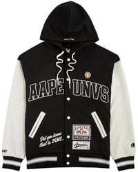 Aape - Logo Hooded Jersey Varsity Jacket - Lyst