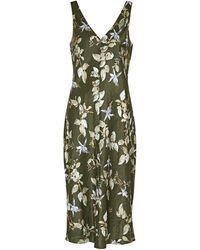 Vince - Floral-print Crinkled Satin Slip Dress - Lyst