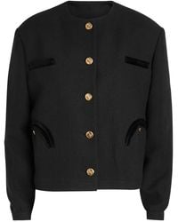 Blazé Milano - Shamo Bolero Velvet-Trimmed Tweed Jacket - Lyst