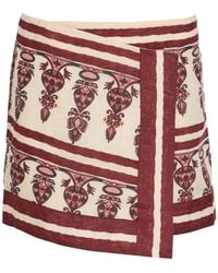 Johanna Ortiz - Roots Printed Linen Mini Wrap Skirt - Lyst