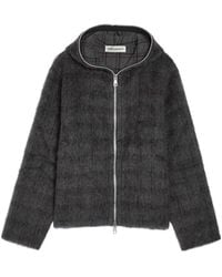 Our Legacy - Checked Zip-Through Brushed Wool-Blend Jumper - Lyst