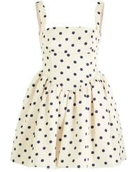 Self-Portrait - Polka Dot Satin Mini Dress - Lyst