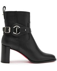 Christian Louboutin - Dianouchette 70 Buckle-Strap Leather Ankle Boots - Lyst