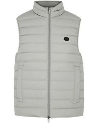 Emporio Armani - Logo Quilted Shell Gilet - Lyst