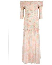 Needle & Thread - Immortal Rose Printed Off-The-Shoulder Chiffon Gown - Lyst