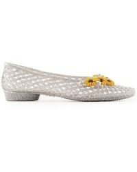 HEAVENLY JELLY - Flower-Embellished Jelly Ballet Flats - Lyst