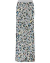Rabanne - Glittered Floral-jacquard Knitted Midi Skirt - Lyst
