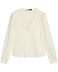 RIXO London - Emelin Floral-Appliquéd Silk Blouse - Lyst