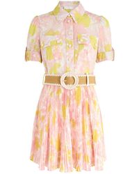Zimmermann - Pop Printed Pleated Mini Shirt Dress - Lyst