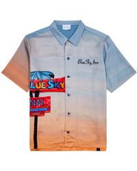 BLUE SKY INN - Palm Sign Printed Satin Shirt - Lyst