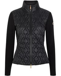 Moncler - Quilted Cotton And Nylon Cardigan - Lyst