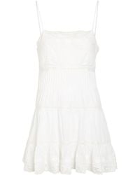 LoveShackFancy - Zuri Embroidered Cotton Mini Dress - Lyst