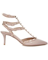 Valentino Rockstud 65 Blush Patent Leather Court Shoes - Size 8 - Natural