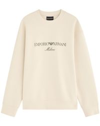 Emporio Armani - Logo-Embroidered Cotton-Blend Sweatshirt - Lyst