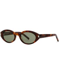 Saint Laurent - Oval-frame Sunglasses - Lyst
