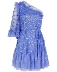 Needle & Thread - Shimmer Wave Sequin-Embellished Tulle Mini Dress - Lyst