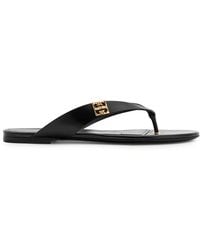 Givenchy - 4G Liquid Leather Flip Flops - Lyst