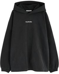 Acne Studios - Logo-Print Hooded Cotton Sweatshirt - Lyst