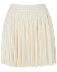 Self-Portrait - Sequin-embellished Pleated Tweed Mini Skirt - Lyst