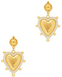 Soru Jewellery Sicilian Heart 18kt Gold-plated Drop Earrings - Metallic