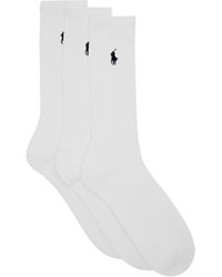 Polo Ralph Lauren - Logo-embroidered Stretch-cotton Socks - Lyst