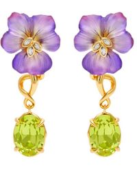 Alexis - Pansy 14kt Gold-plated Drop Earrings - Lyst