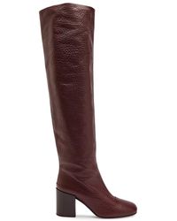 Dries Van Noten - 75 Grained Leather Over-The-Knee Boots - Lyst