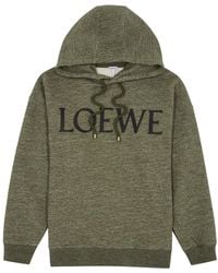Loewe - Logo-print Hooded Cotton Sweatshirt - Lyst