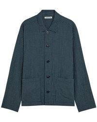 YMC - Pj Checked Waffle Shirt - Lyst