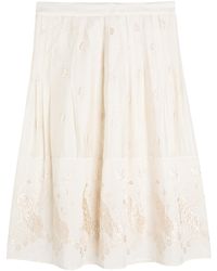 S.S.Daley - Ada Embroidered Cotton And Silk-Blend Midi Skirt - Lyst