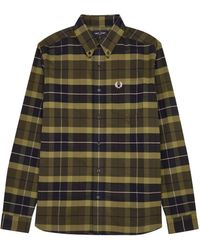 Fred Perry - Checked Logo Flannel Shirt - Lyst