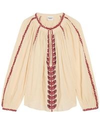 Isabel Marant - Lena Embroidered Cotton Blouse - Lyst