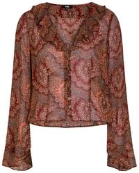 PAIGE - Eve Printed Silk-Chiffon Blouse - Lyst