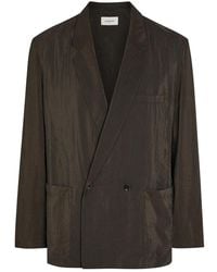 Lemaire - Double-Breasted Silk-Blend Blazer - Lyst