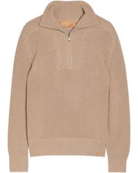 Now You Live - Welland Half-Zip Cotton Jumper - Lyst