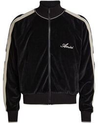 Amiri - Bones Appliquéd Velour Track Jacket - Lyst