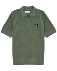 Stone Island - Panelled Cotton Polo Shirt - Lyst