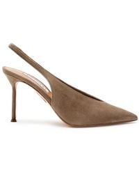 Aquazzura - Voltaire 85 Suede Slingback Pumps - Lyst